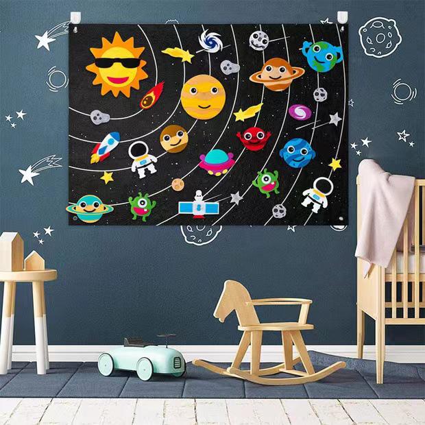 Interstellar Felt Learning Board: Children's Interactive Dress-Up Puzzle for Cognitive Development
