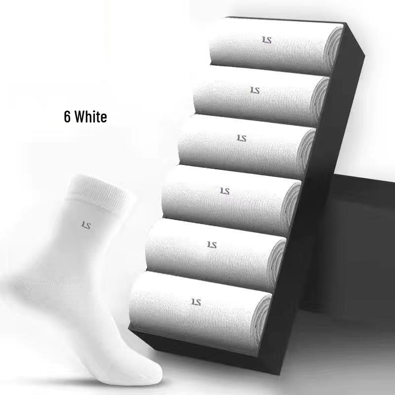 Men's Breathable Cotton Mid-Tube Socks, Sweat-Absorbent, Suitable for All Seasons, Business and Sports.