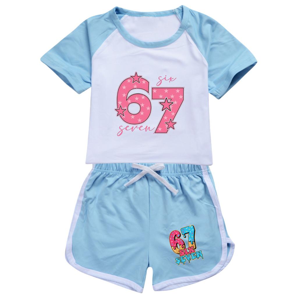 5291 Kids Boys Girls Brainrot 67 Printed Top Pants Sport Tracksuit Clothes Set