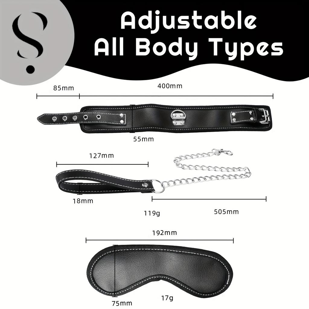 8 Pcs BDSM Bondage Restraints Sex Toys Sets Restraints Kits Bed Restraints Set For Beginners SM Adult Games Adjustable Handcuffs Ankle Cuff Gag Blindf