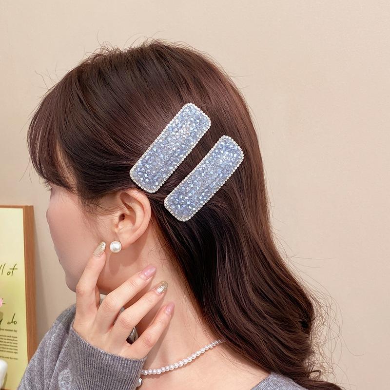 Fresh Rhinestone Crystal Sparkling Hair Clips, Bang Clips, Fashionable Side Clips, Bb Clips, Hair Accessories