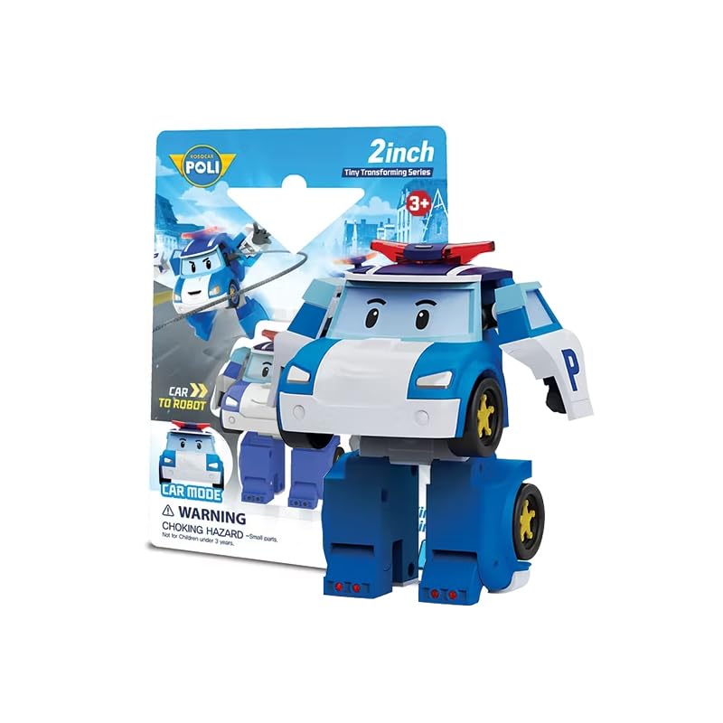 Officially Licensed Robocar Poli 2-inch Transforming Robot Set of 4 (Polly, Roy, Helly, and Amber) 2-inch Transforming Robots for Kids, Educational To