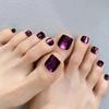 24pcs Fake Toenails Blue False Toenails with Cat Eyes Print Toe Nails Artificial Press On Nail Tips Full Cover False Nail