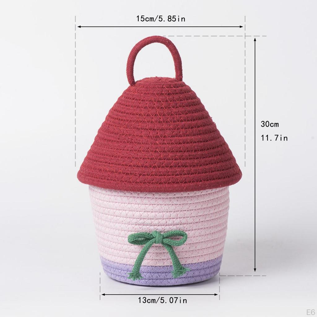 Cotton Rope Woven Basket Desktop Organizer Creative Decorative Home Supplies Organiser Snack Holder