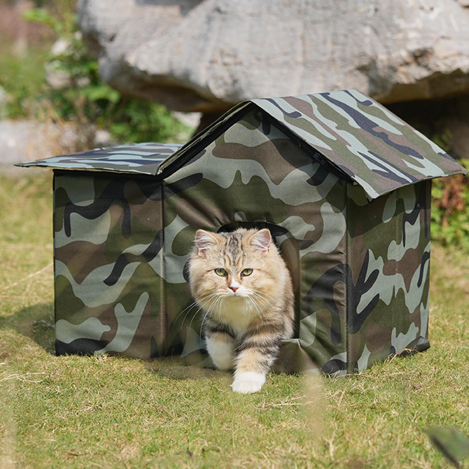 

Outdoor Stray Cat House Feral Shelter Durability Premium Pet Supplies Oxford Cloth Weatherproof