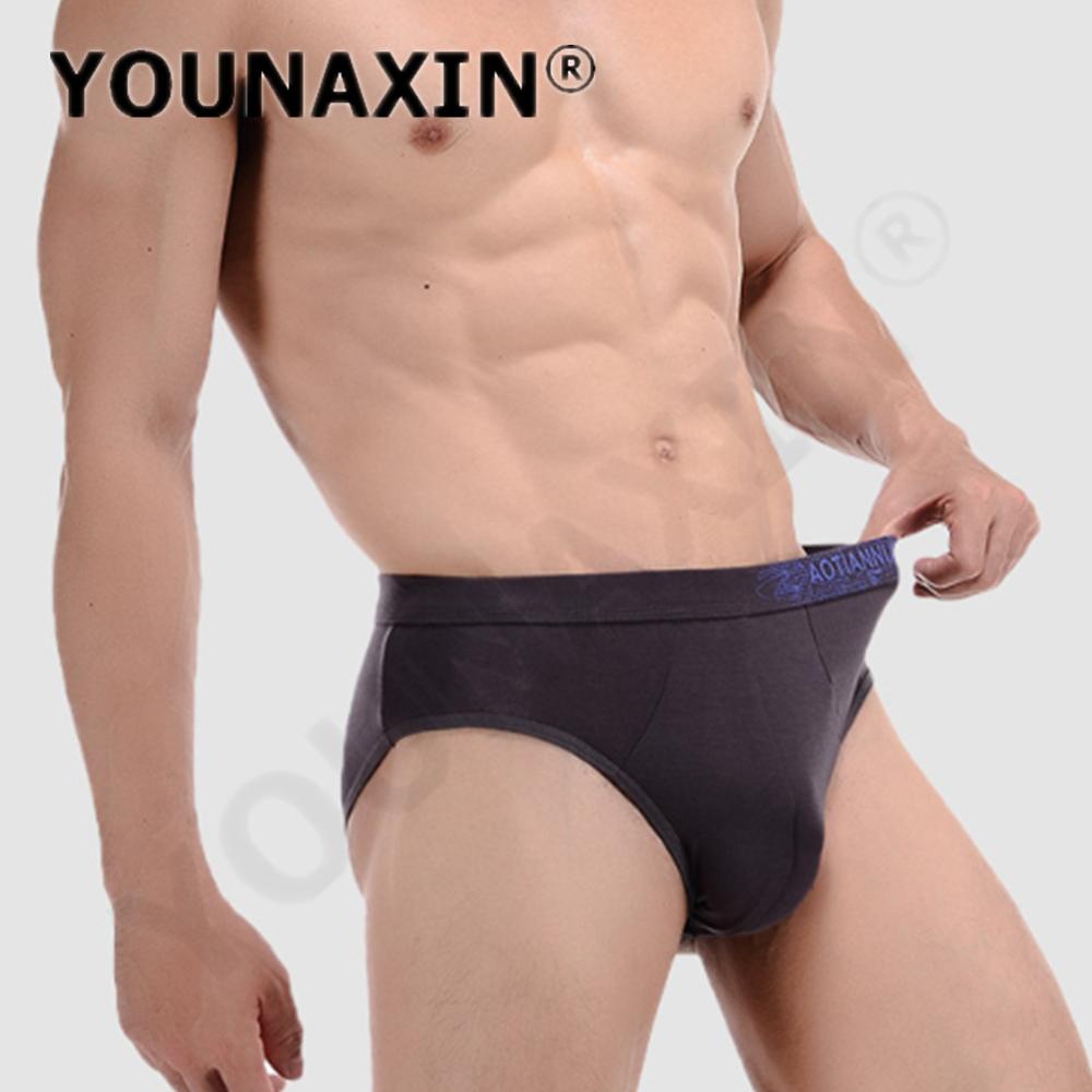 Men's Big Size Briefs Modal Breathable Teen Mid-Waist Bamboo Fiber Underwear Sexy Printed Underwear Solid Color Shorts L XL 2XL 3XL 4XL 5XL