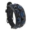 Studded Cuff Bracelet Double Row Square Studs Adjustable Closure PU Strap Punk Wrist Bangle for Concert Streetwear