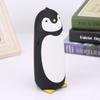 J-ouuo 300ml Portable Cute Penguin Glass Water Bottle Double-Layer Mug Travel Cup (Black)