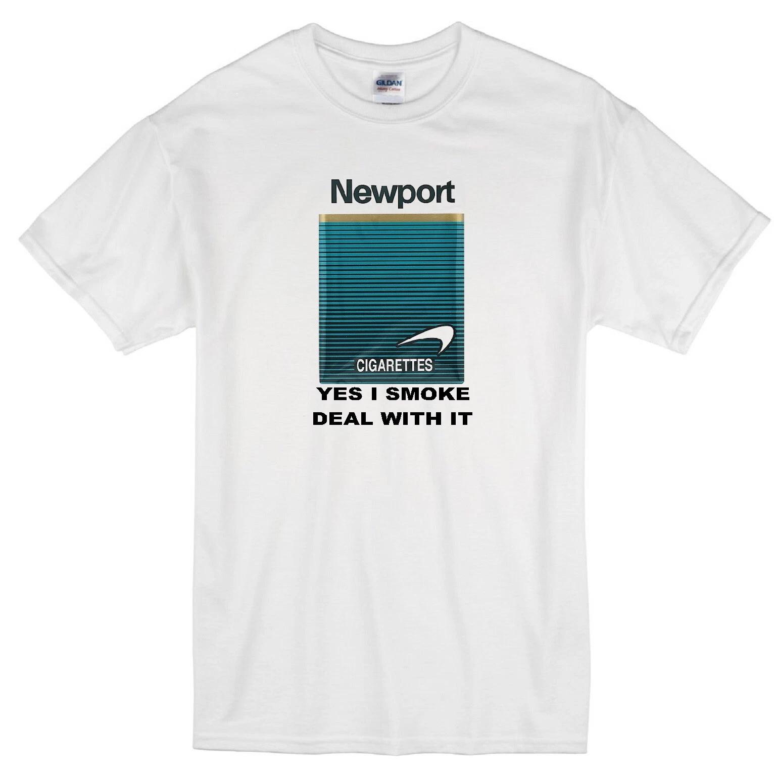 УПАКОВКА СИГАРЕТ NEWPORT ДА Я КУРЮ СМИРИСЬ С ЭТИМ МЕНТОЛОВЫЙ КУРИЛЬЩИК БЕЛАЯ ФУТБОЛКА XL