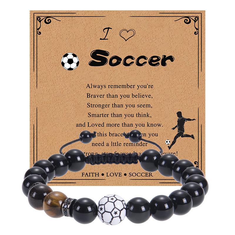 JYL TS Bracelet Women s  Delicate Beads Embrace Femininity & Joy Football-B