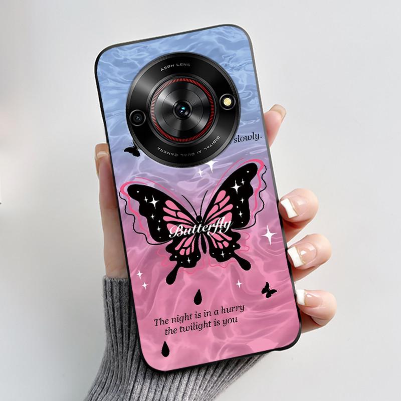 Cute Cartoon Case For ZTE Blade A75 5G/Nubia Focus 5G/Nubia Calf 5G Printing Shell Protective Cover Soft Silicone Black Casing