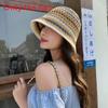 Hollow Knitted Fashionable Fisherman Hat With Color Splicing Design For Daily