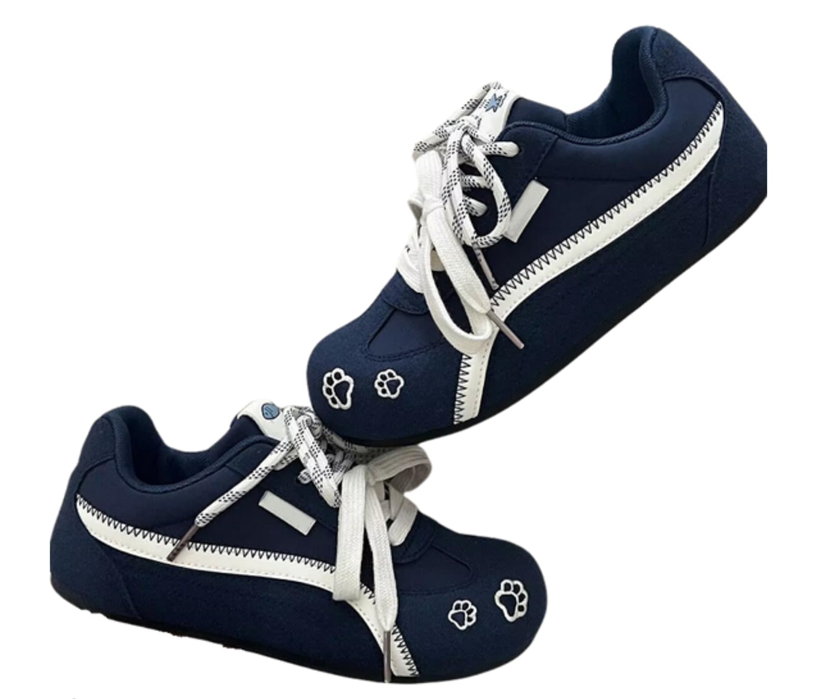 

Lightweight Sneakers with Cushioned Comfortable for Daily Casual Simple Shoes Japanese Shoe Numerical [1/2plus] Women s Sole, Walking, (Navy, Size,
