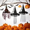 Hanging Wizard Hat Decor Halloween Witch Decor, Spider Web Ribbon Prop Decorative Props for Party, Dark Costume Accessory Masquerade Spooky