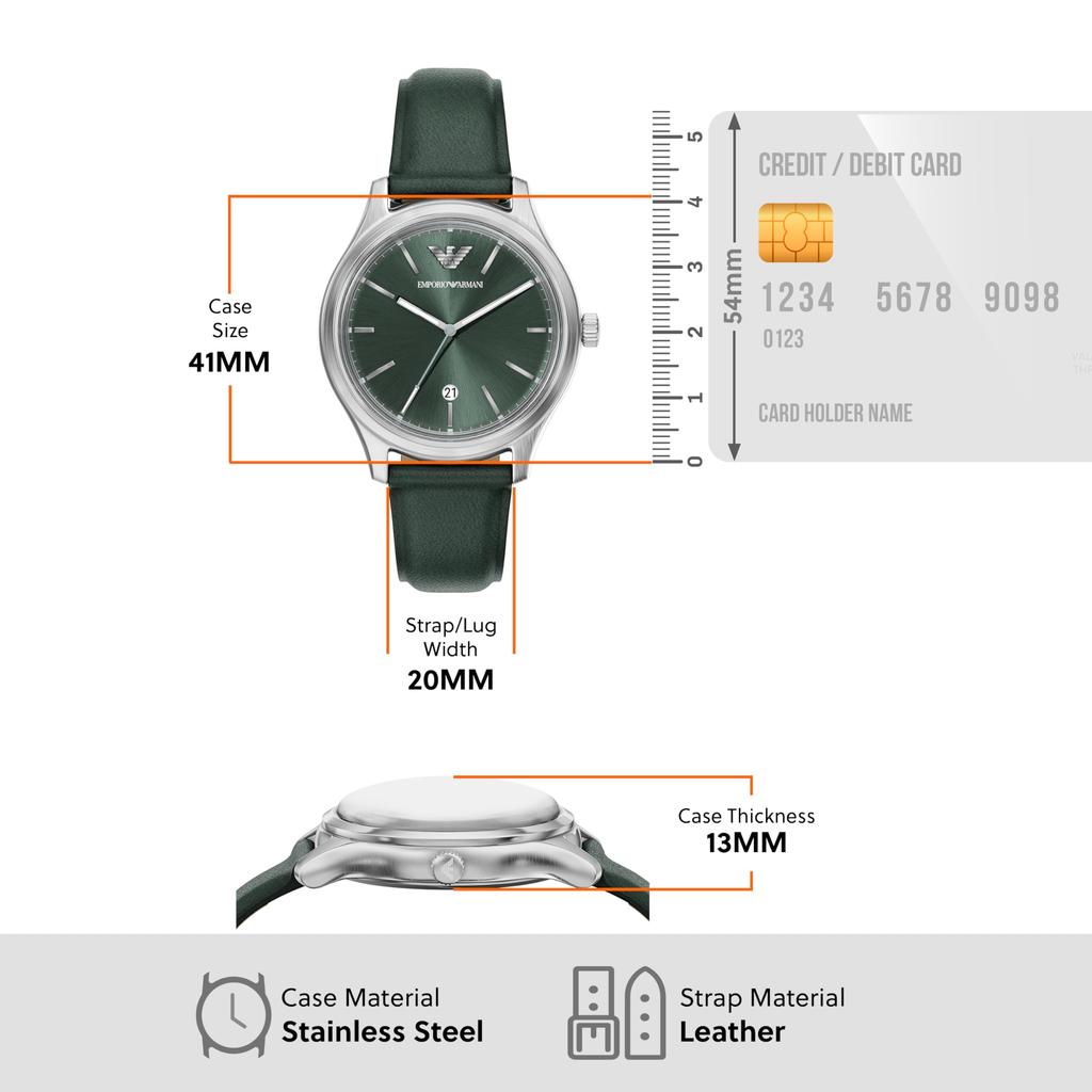 Emporio Armani Analog Leather Watch AR11749 Men's