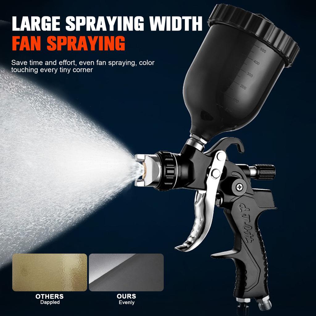 Professional Pneumatic Spray Gun with Adapter Car Aerograph Spraying Gun High Atomization Sprayer for Car Painting and Repair