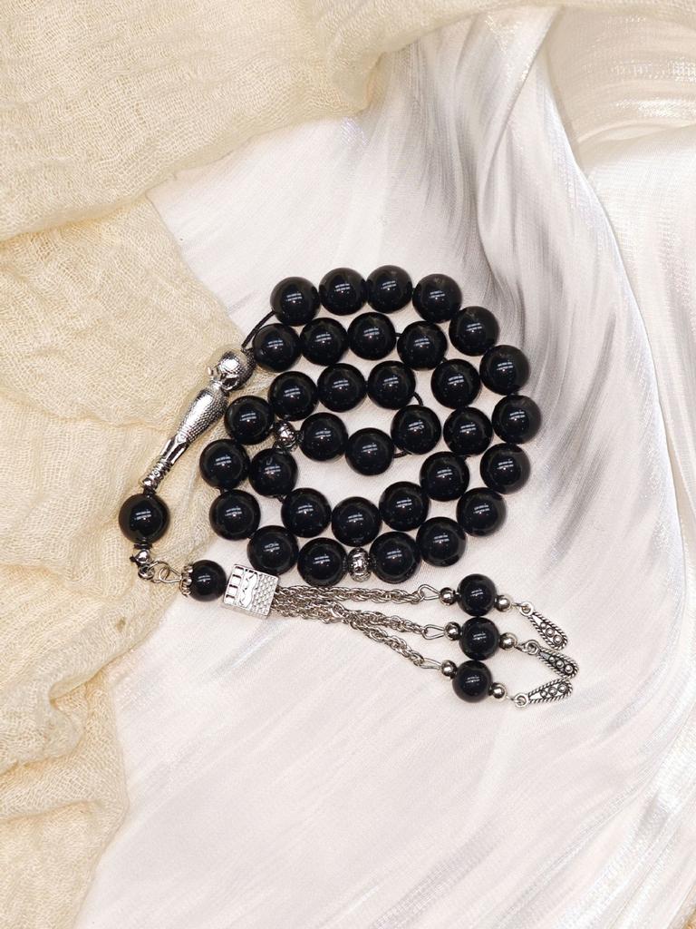 New 10-cent 33-bead solid-color Muslim prayer bracelet, Kaaba pendant, Islamic Tasbih prayer beads