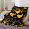 1pc Radiation Symbol Printing Lightweight Flannel Blanket, Comfortable and Warm Blanket, for Camping Sofa Bed and Couch Office, Gift