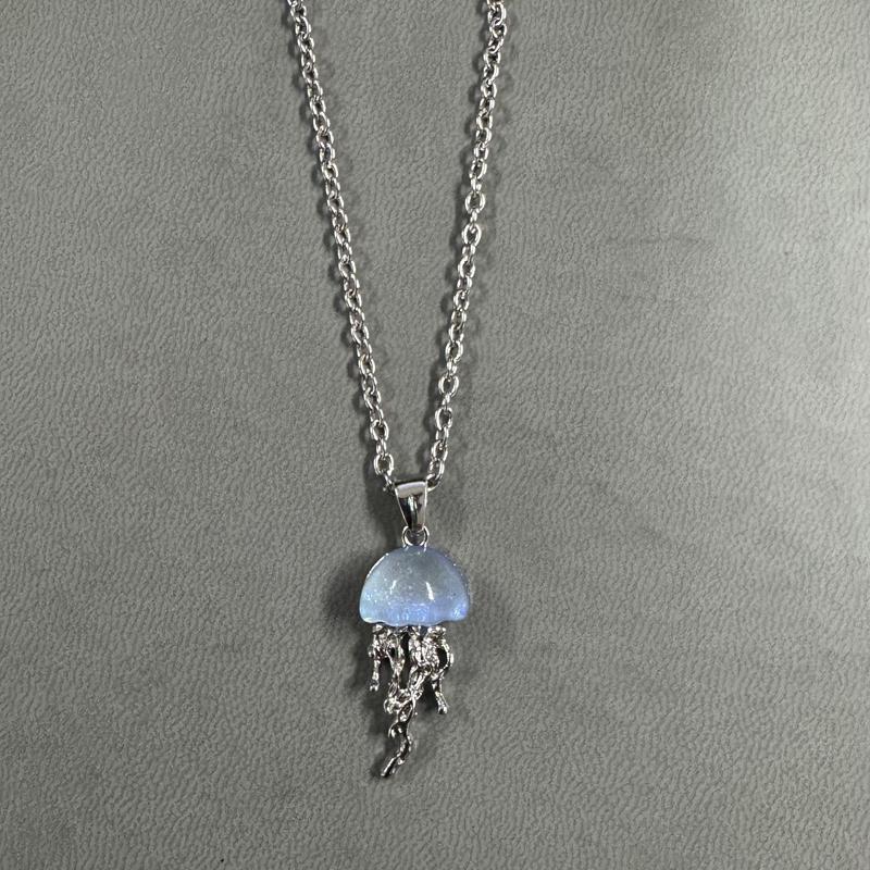

Fashion Silver Color Starfish Jellyfish Drop Necklace for Women Vintage Couple Elegant Long Tassels Charms Necklace Jewelry Gift синій