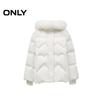 Only Women's Heart Quilted Hooded Down Jacket with Fox Fur Trim