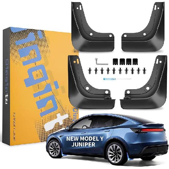 Mud Flaps for Tesla New Model Y Juniper Accessories 2025 2026 [Protect Paint,No Drilling Required] All-Weather Mud Guard Body Kits for New Launch