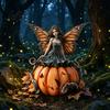 Fairy Garden Stake Pumpkin Stake 2D Acrylic Butterfly Wing Yard Non-fading Outdoor Decor Art Waterproof Halloween Decoration for Lawn Patio Planter