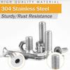304 Stainless Steel Countersunk Head Hexagonal Screw with Flat Pad Nut Set 1225/940pcs Flat Cup Screw Box