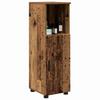 Bathroom Cabinet with Storage and Door Rustic Wood Finish 30 X 35 X 95 Cm