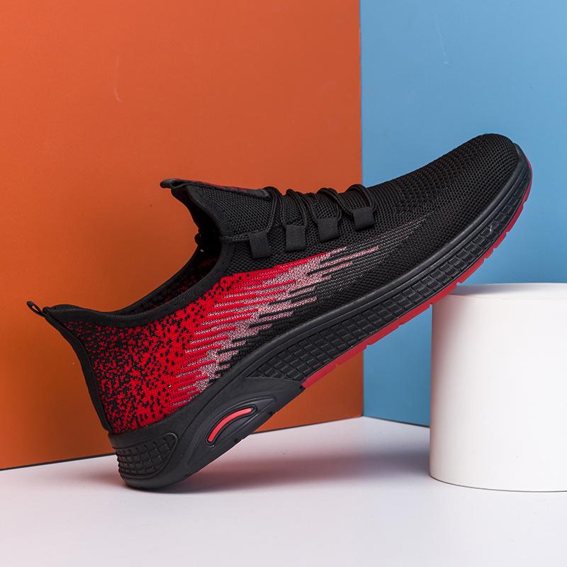 Spring shredded fish fly-woven breathable casual sports shoes casual shoes hollow thick sole 39