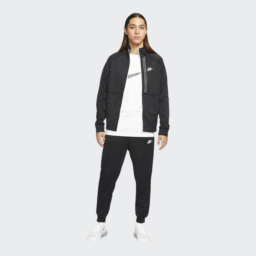 Nike Solid Color Casual Embroidered Logo Stand-Up Collar Jacket Men Outerwear Black DA0004-010