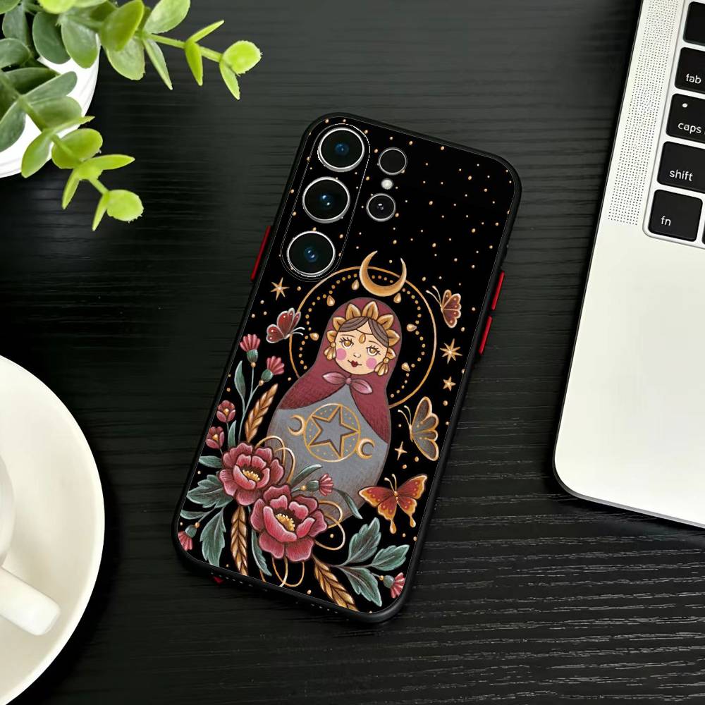

Russian Dolls Matryoshka Phone Case For Samsung S26,S25,S24,S23,S22,S30,S21,Ultra,Plus,FE 5G Black Soft Cover Samsung S26