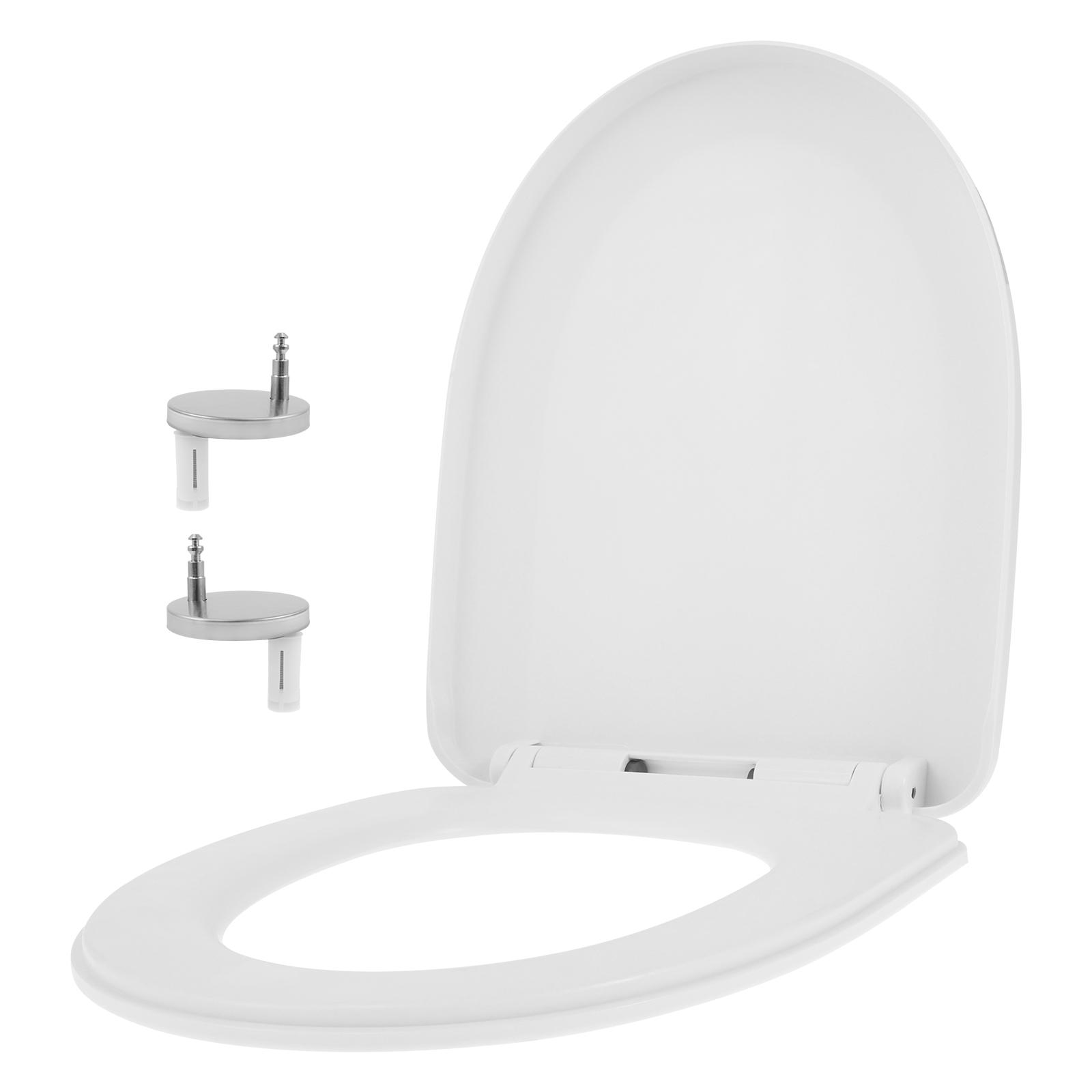 

White Toilet Seat Slow Close Adjustable Hinges Easy To Install & Clean Soft Close Toilet Seat For Bathroom Fixture Toilet Parts