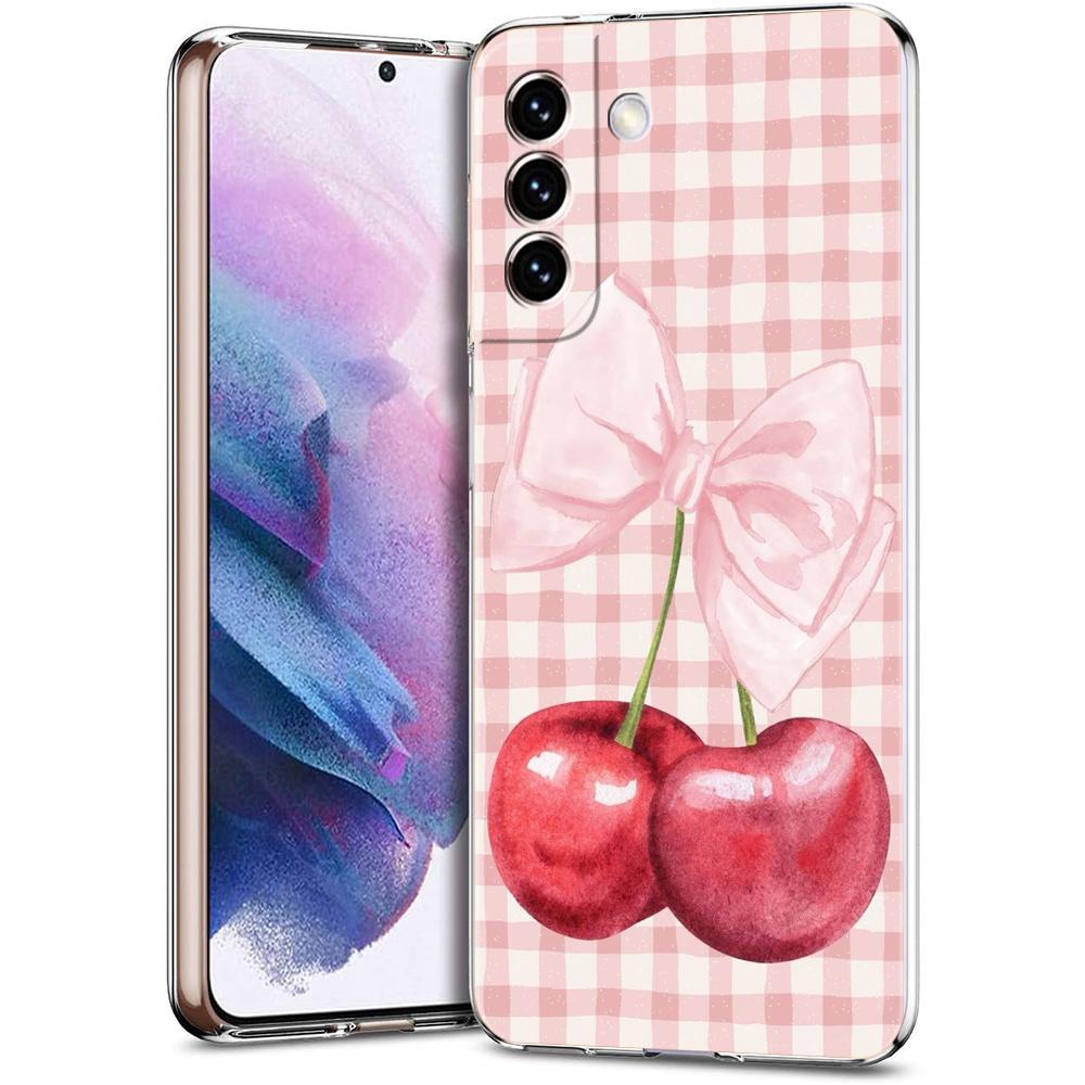 Cherries Cherry Fruit Phone Case For Samsung Galaxy S24 Ultra S23 FE S22 S20 S21 5G S10 S9 Plus S10E S8 Silicone Clear Cover