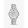 Oversized Raquel Pavé Silver-Tone Watch MK4691