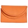 Compact Wallet - EXCELLANC - Horizontal Format - Genuine Sheep Leather - Bright Orange - Snap Button