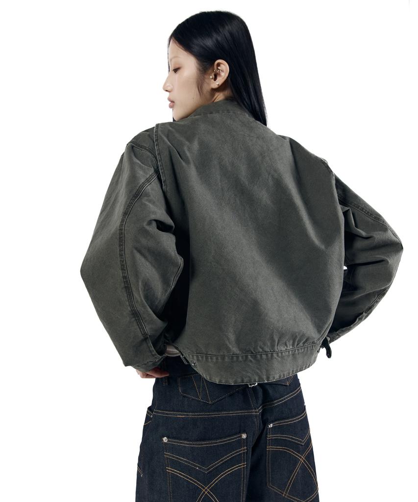 Aakam Walt Damaged Cotton Jacket (Khaki)