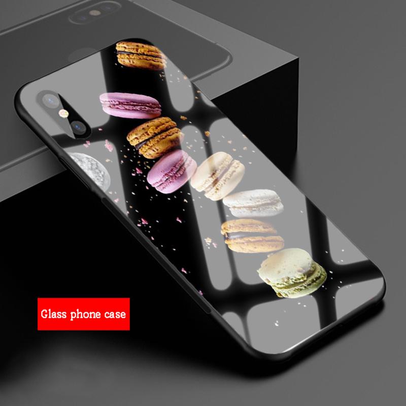 Custodia per telefono in vetro temperato Macaron per iphone 12 11 Pro Max 5 6 7 8 PLUS X XS XR XSMax Guscio 12Pro Copertura Guscio