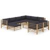 Day and Night - Day and Night 10-piece Bamboo Garden Furniture Set with Dark Gray Cushions