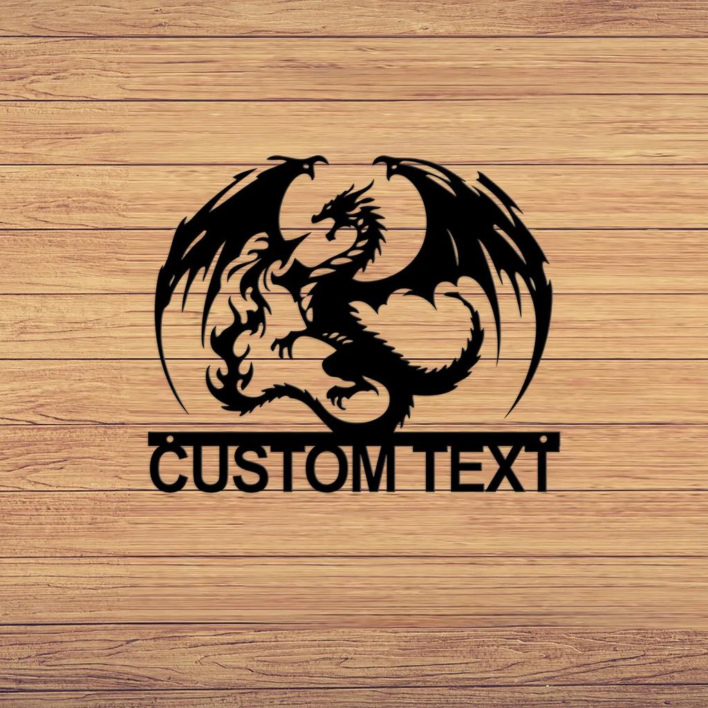 Metal Dragon Wall Art, Gothic Fantasy Decor, Mythical Creature Sign, Dragon Lover Gift, Home Room Decoration