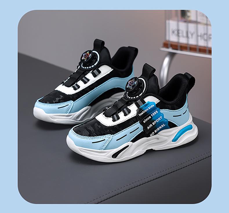 Children's Sneakers: Boys' 3-4 Years, Leather Rotary Button, Girls' 6-12 Years Running Shoes