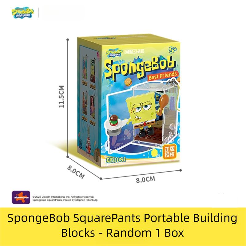 SpongeBob SquarePants Series Building Blocks Bikini Bottom Patrick Star Mr. Krabs Squidward Blind Box Toys Kids Surprise Gifts
