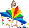 Grand Cerf-volant Delta Arc-en-ciel pour Enfants et Adultes, Cerf-volant de Plage à Ligne Unique pour Enfants de 4-8 ans et 8-12 ans, Facile à Faire Voler pour les Tout-Petits et les Débutants