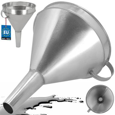 Embudo Metálico Galvanizado con Colador, Filtro de Aceite Combustible, Recipiente 23 Cm