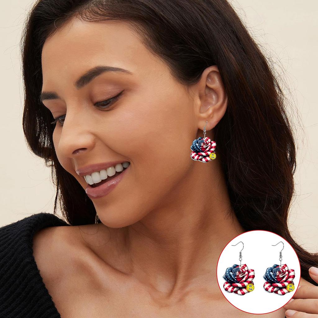 American Flag Independence Day Acrylic Earrings Pendant, Women's Gift, Decoration, Holiday. 2D