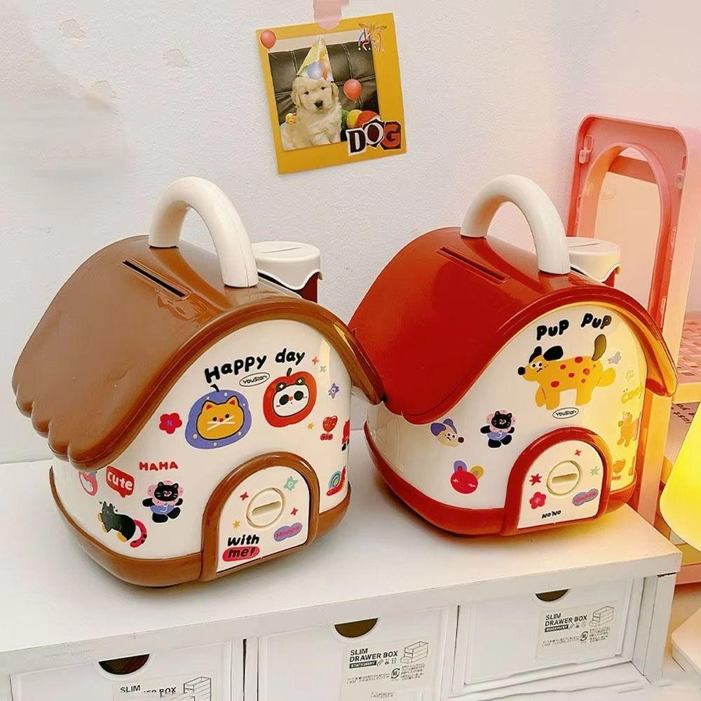 Safe Box Cartoon DIY Coin Bank Large Capacity Children Money Boxes House Piggy Bank  Creative Toy