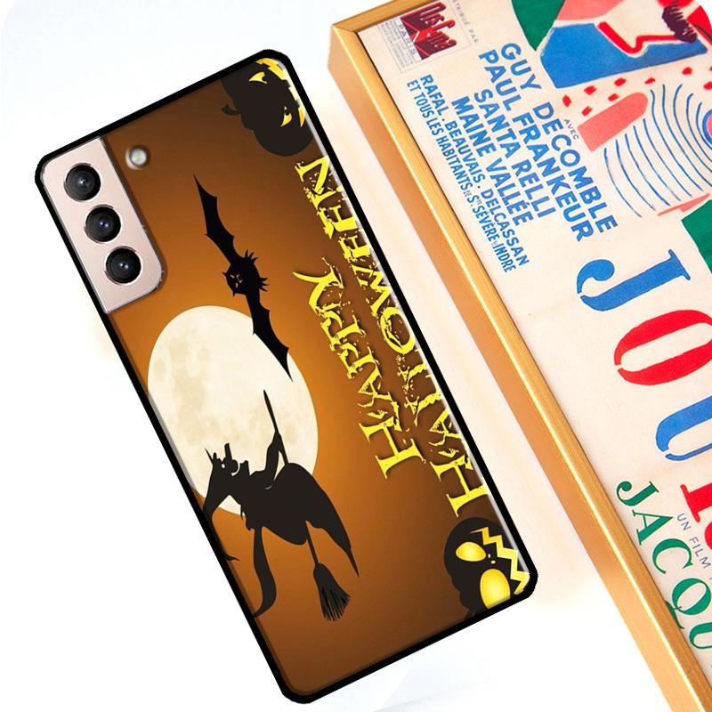 Halloween Moon Witch Horror Case For Samsung Galaxy S22 Ultra S8 S9 S10 Note 10 Plus Note 20 S21 Ultra S20 FE Cover