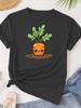 Women's Casual Summer Tee Playful Carrot Pattern Daily Wear Wear Trendy Graphic Top Personality Aesthetic Y2K Simple Stylish Tee