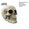 Simulated Bone Texture Resin Skull Figurine Realistic Human Head Model Spooky Halloween Skeleton Statue for Indoor Fireplace Kitchen Gothic