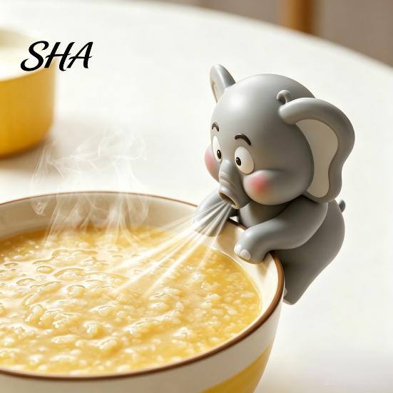 Mug Clip Fan Clip-On Mini for And Bowl Cooling, Cute Elephant Animal Coffee Portable Hanging Chiller, Desktop Beverage Blower, Iced Soup Drinks
