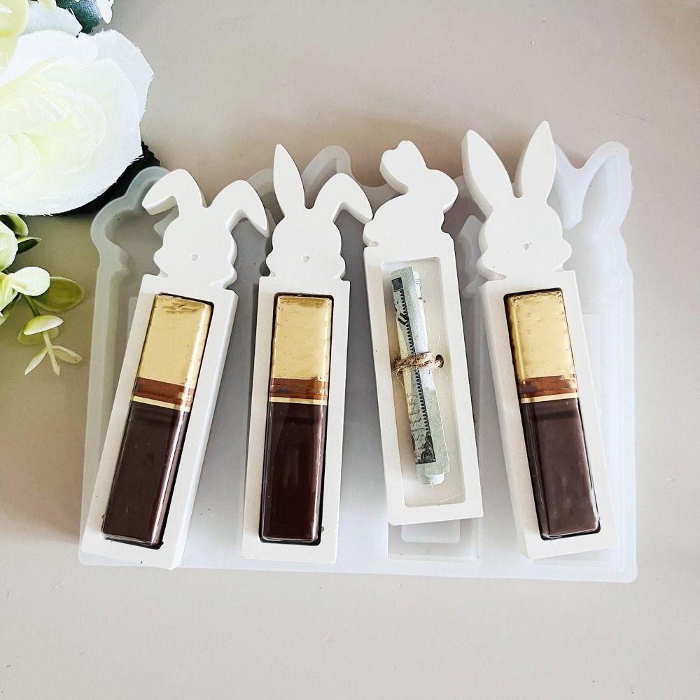 

Cute Bunny Chocolate Plaster Mold DIY Crafts Gift Money Holder Casting Molds Table Decoration Rabbit